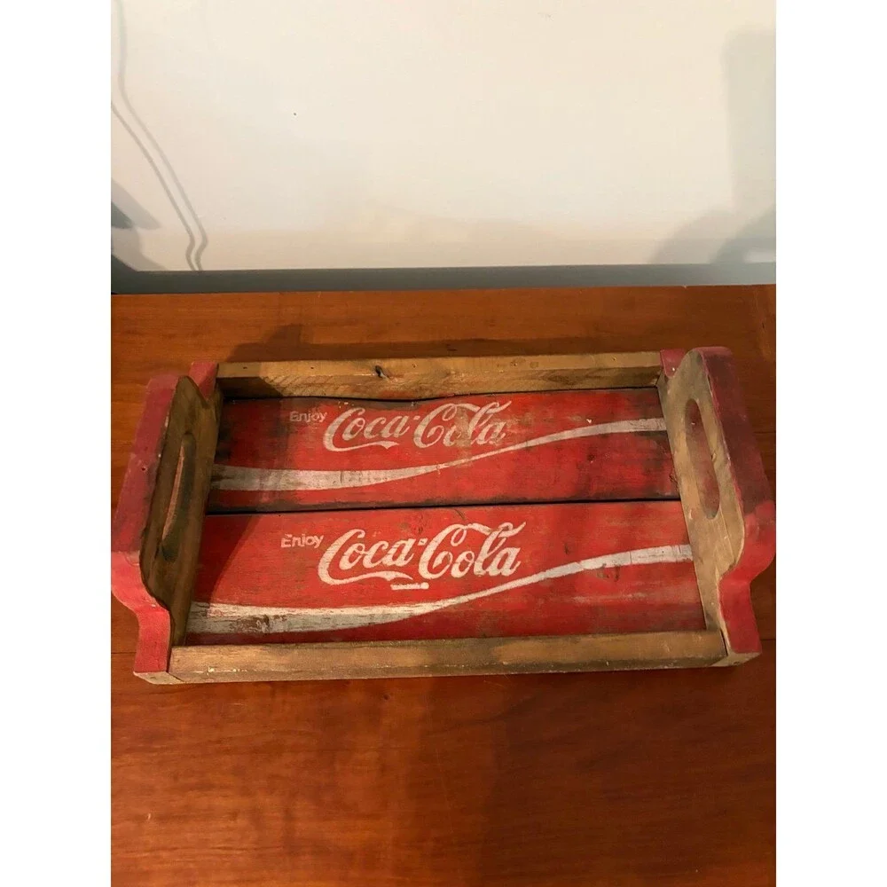 1971 Coca-Cola Wooden Serving Tray Rustic Reclaimed Coke Crate